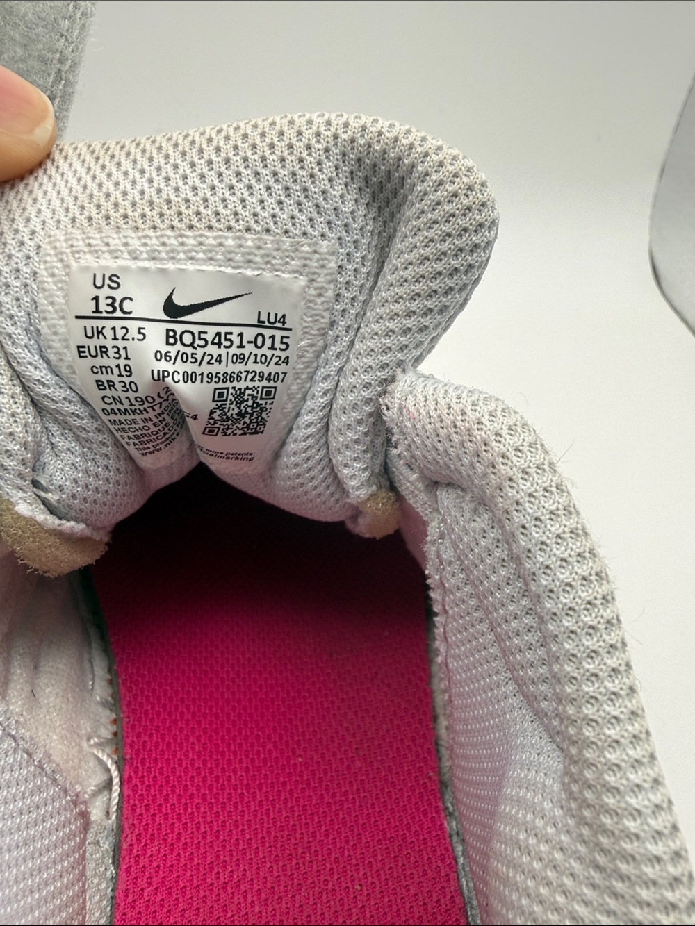 Nike Court Borough Low Recraft Kids Sneakers Gray Pink Athletic Shoes - Picture 8 of 11